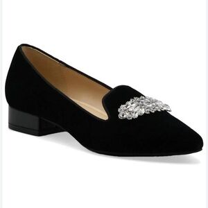 ADRIENNE VITTADIN Palo Velvet Loafer In Black